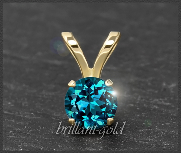 Anhänger 585 Gold london-blue Topas 4,5,6,7mm